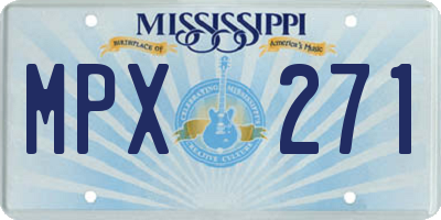 MS license plate MPX271