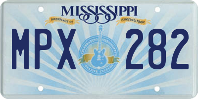 MS license plate MPX282