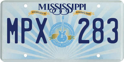 MS license plate MPX283