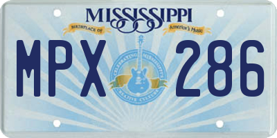 MS license plate MPX286