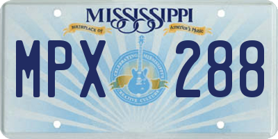 MS license plate MPX288