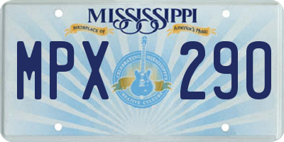 MS license plate MPX290