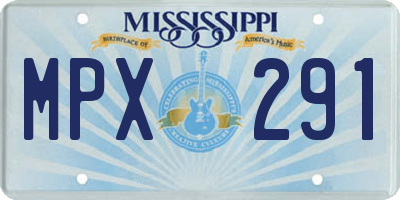 MS license plate MPX291