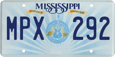 MS license plate MPX292