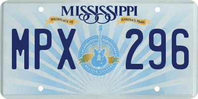 MS license plate MPX296