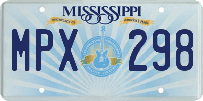MS license plate MPX298