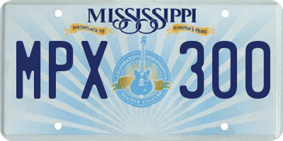 MS license plate MPX300