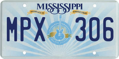 MS license plate MPX306