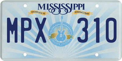 MS license plate MPX310