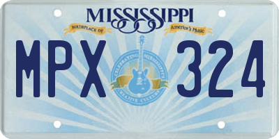 MS license plate MPX324