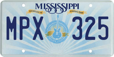 MS license plate MPX325