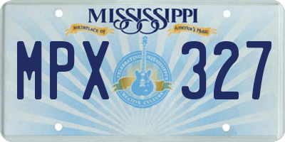 MS license plate MPX327