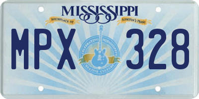 MS license plate MPX328