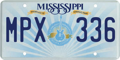 MS license plate MPX336