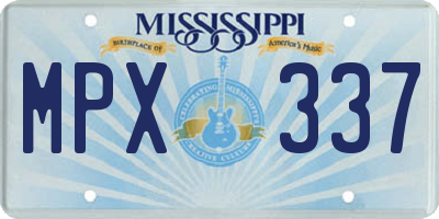 MS license plate MPX337