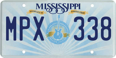 MS license plate MPX338