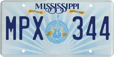 MS license plate MPX344