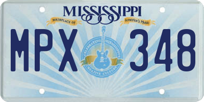 MS license plate MPX348