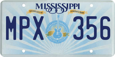 MS license plate MPX356