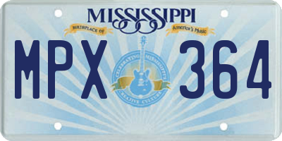MS license plate MPX364