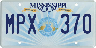 MS license plate MPX370