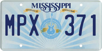 MS license plate MPX371
