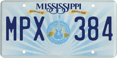 MS license plate MPX384