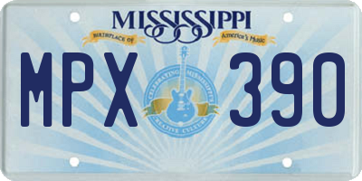 MS license plate MPX390