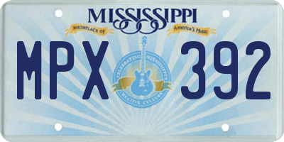 MS license plate MPX392