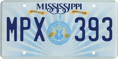 MS license plate MPX393