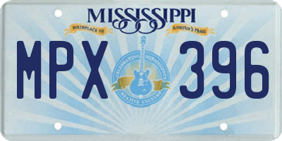 MS license plate MPX396