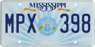 MS license plate MPX398