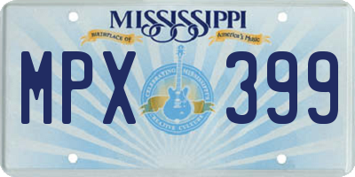 MS license plate MPX399