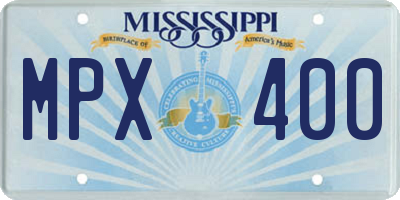 MS license plate MPX400