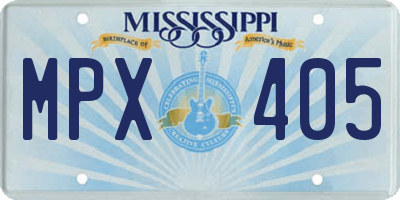 MS license plate MPX405