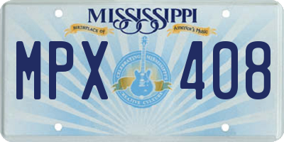 MS license plate MPX408