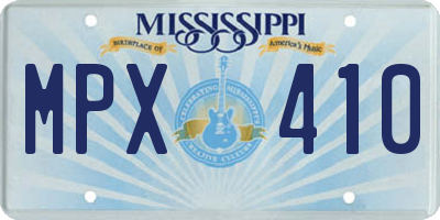 MS license plate MPX410