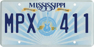 MS license plate MPX411