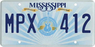 MS license plate MPX412