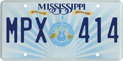 MS license plate MPX414