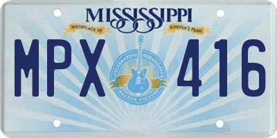 MS license plate MPX416