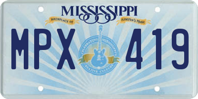 MS license plate MPX419