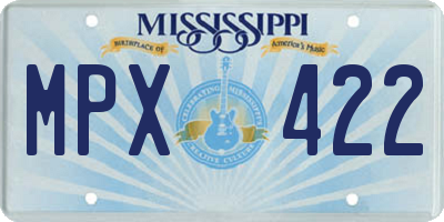 MS license plate MPX422