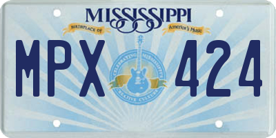 MS license plate MPX424