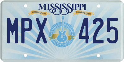 MS license plate MPX425