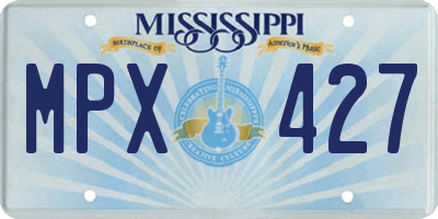 MS license plate MPX427