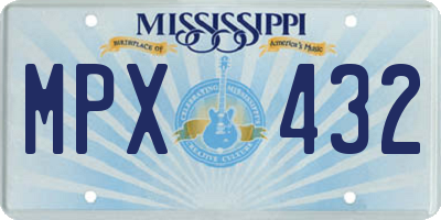 MS license plate MPX432