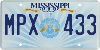 MS license plate MPX433