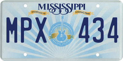 MS license plate MPX434