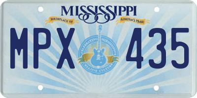 MS license plate MPX435